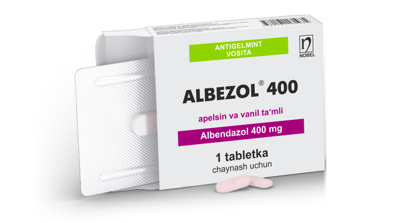 Albezol® 400mg Apelsin va Vanil Ta'mli Tabletkalar №1