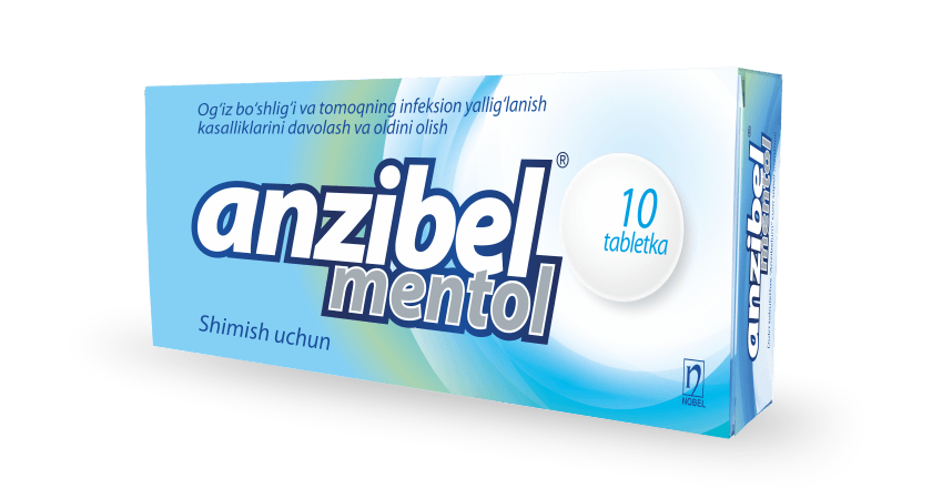 Anzibel® 5mg/4mg/3mg Mentol Ta'mli Shimish Uchun Tabletkalar va №30