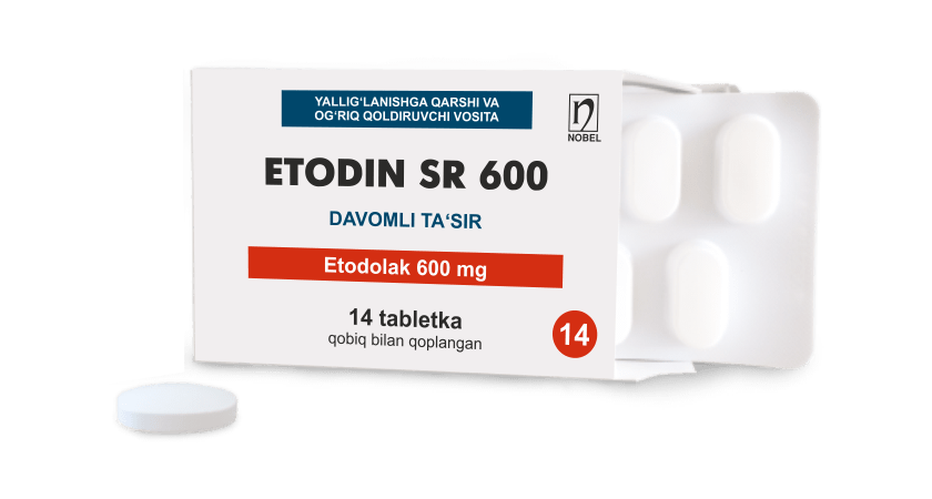 Etodin SR 600mg Davomli Ta'sir Qobiq Bilan Qoplangan Tabletkalar №14