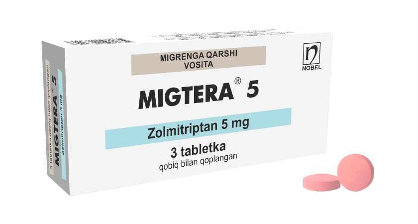 Migtera® 5mg Qobiq Bilan Qoplangan Tabletkalar №3