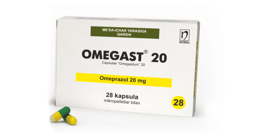 Omegast® 20mg Mikropelletlarni Saqlovchi Kapsulalar  №28