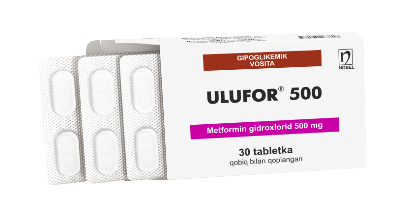Ulufor® 500mg Qobiq Bilan Qoplangan Tabletkalar №30