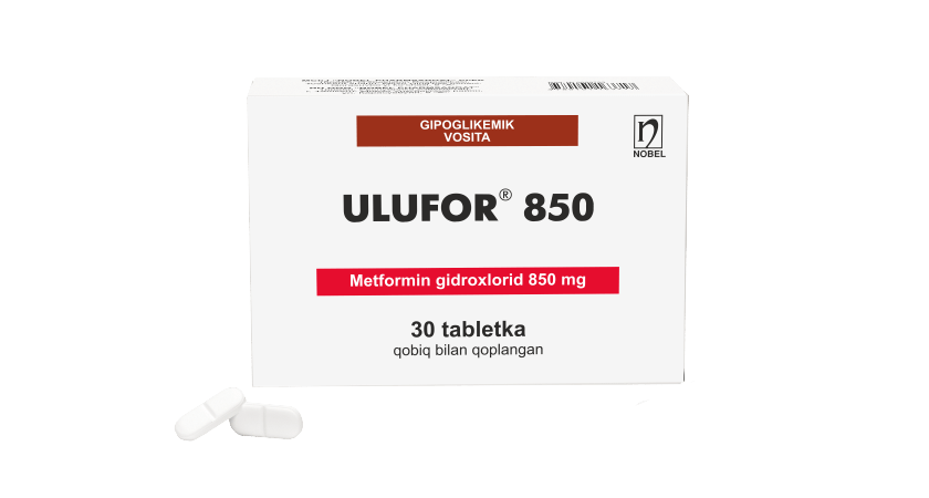 Ulufor® 850mg Qobiq Bilan Qoplangan Tabletkalar  №30