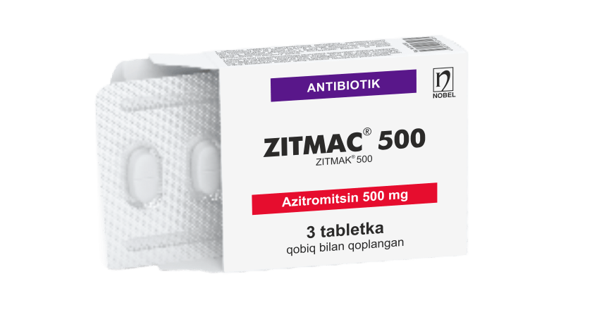 Zitmac® 250mg Qobiq Bilan Qoplangan Tabletkalar №3