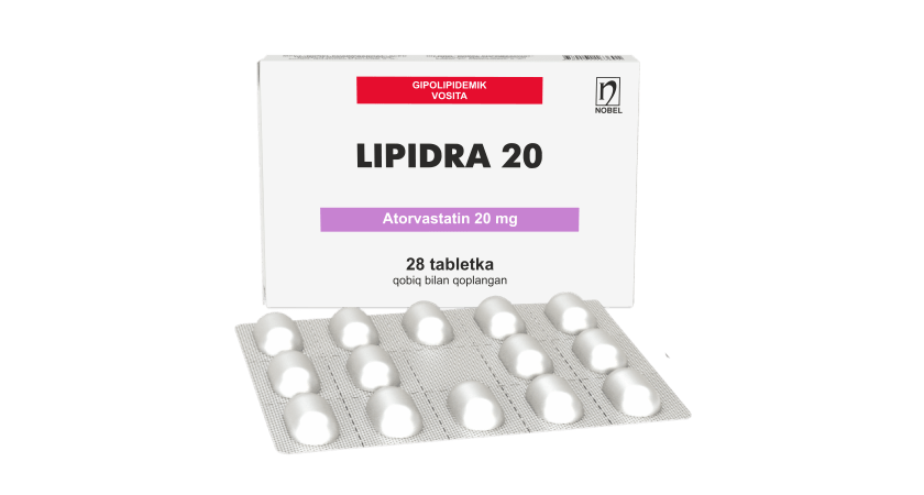 Липидра 20 мг таблетки, покрытые оболочкой №28