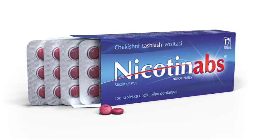 Никотинабс® 1,5 мг таблетки, покрытые пленочной оболочкой №100