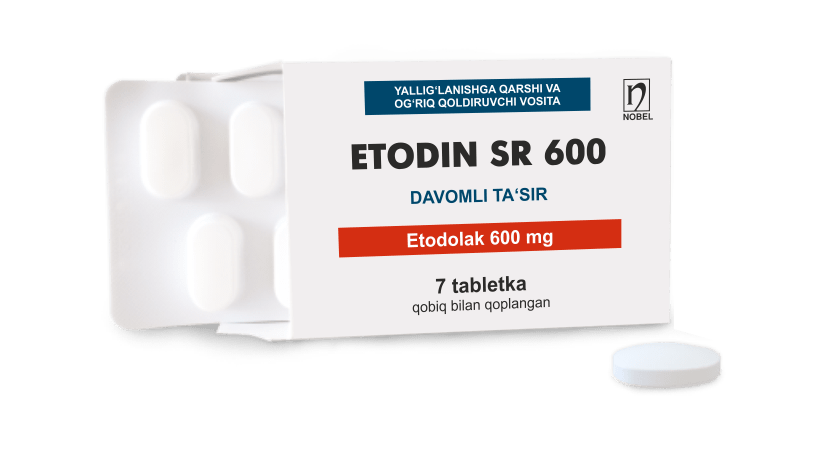 Этодин SR 600 мг таблетки с замедленным высвобождением, покрытые пленочной оболочкой № 7