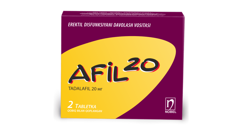 Afil 20mg Qobiq Bilan Qoplangan Tabletkalar №2