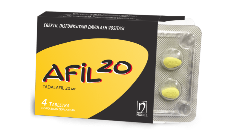 Afil 20mg Qobiq Bilan Qoplangan Tabletkalar №4