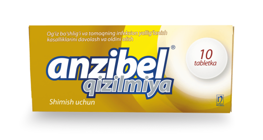 Anzibel® 5mg/4mg/3mg Qizilmiya Ta'mli Shimish Uchun Tabletkalar №30