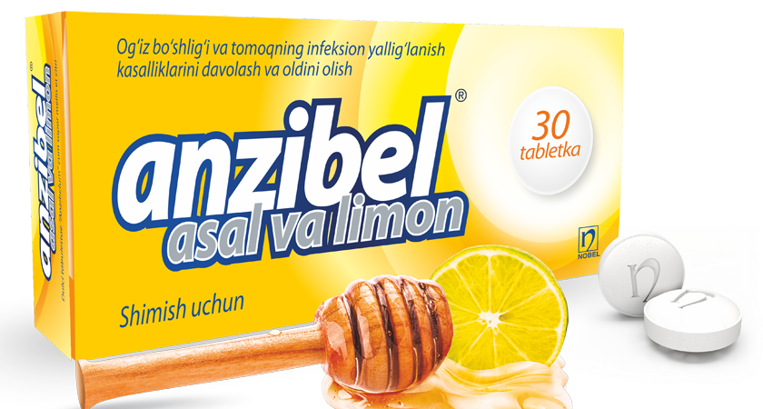 Anzibel® bal ve limon aromalı pastiller №30