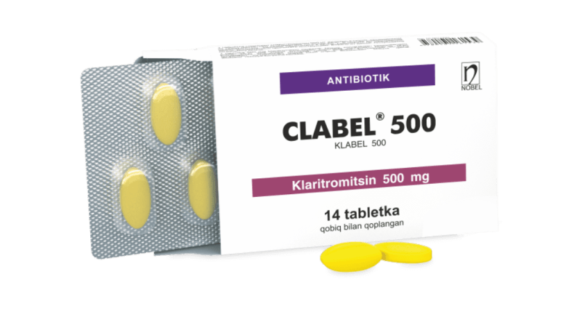 Clabel 500mg Qobiq Bilan Qoplangan Tabletkalar №14