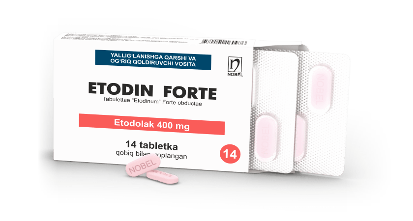 Etodin Forte 400mg Qobiq Bilan Qoplangan Tabletkalar №14