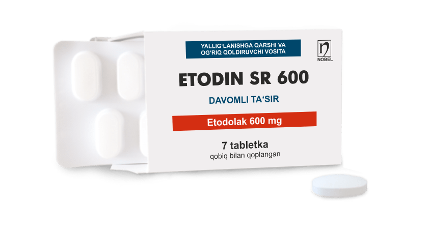 Etodin SR 600mg Davomli Ta'sir Qobiq Bilan Qoplangan Tabletkalar №7