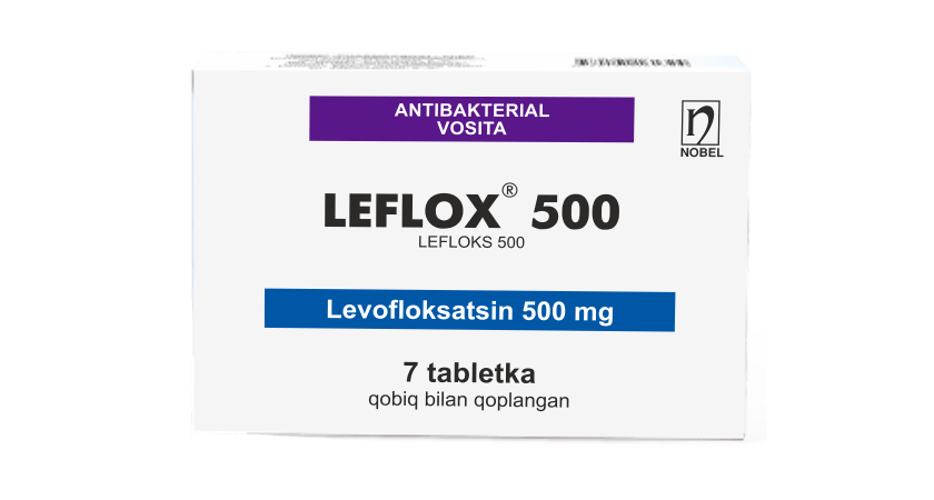 Leflox® 500mg Qobiq Bilan Qoplangan Tabletkalar  №7