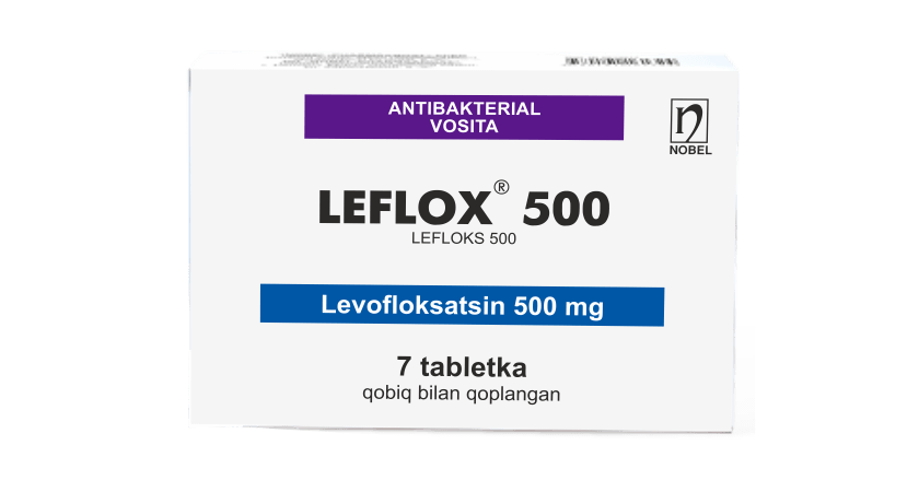 Leflox® 500mg Qobiq Bilan Qoplangan Tabletkalar №7