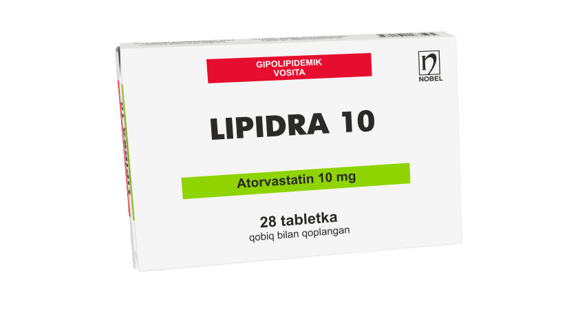 Lipidra 10mg Qobiq Bilan Qoplangan Tabletkalar №28