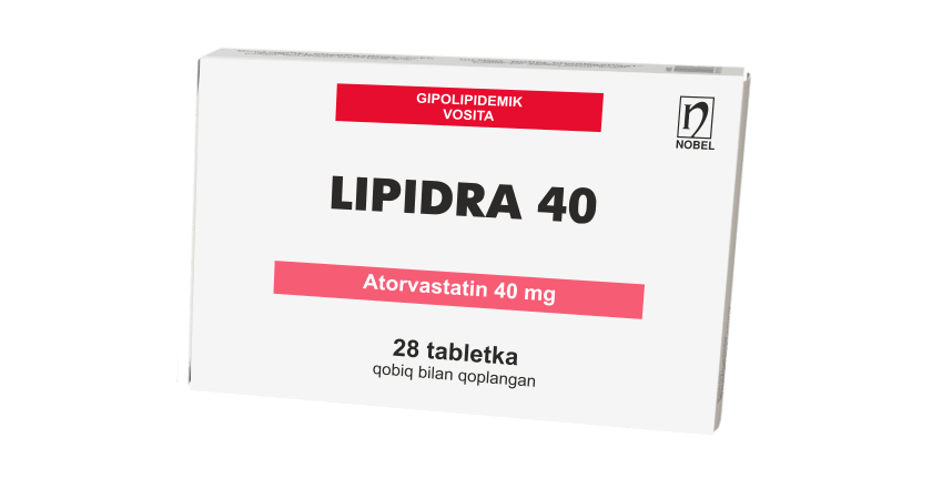 Lipidra 40mg Qobiq Bilan Qoplangan Tabletkalar №28