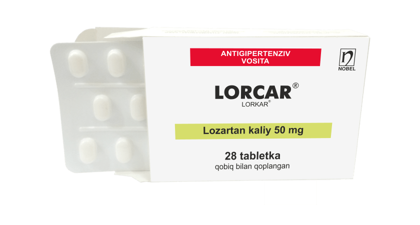 Lorcar® 50mg Qobiq Bilan Qoplangan Tabletkalar №28