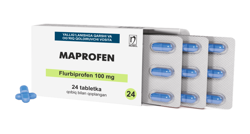 Maprofen 100mg Qobiq Bilan Qoplangan Tabletkalar №24