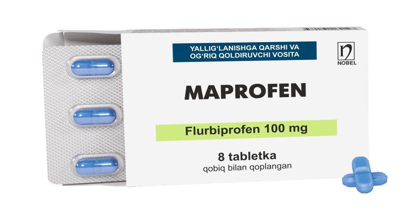 Maprofen 100mg Qobiq Bilan Qoplangan Tabletkalar №8