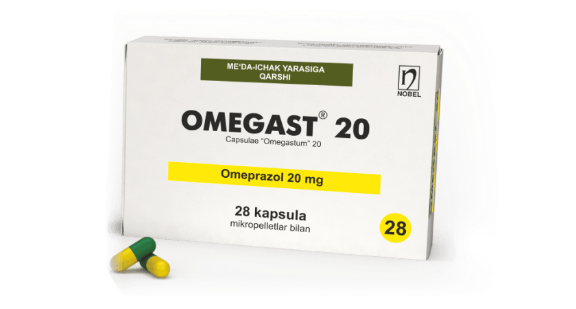Omegast® 20mg Mikropelletlarni Saqlovchi Kapsulalar №28