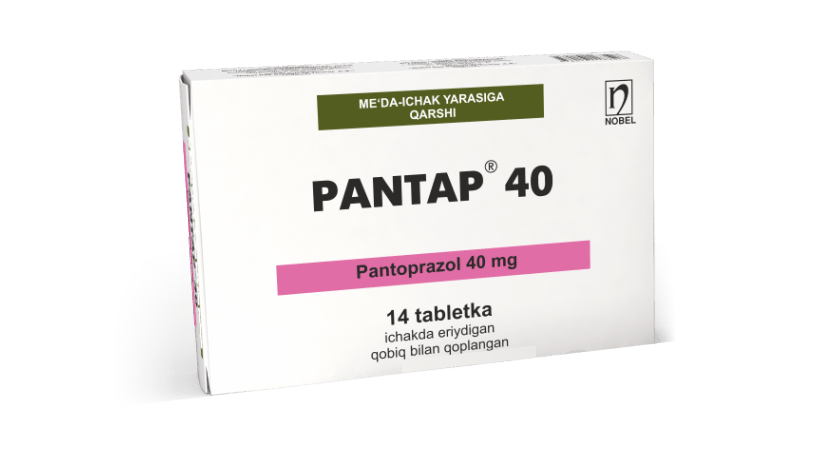 Pantap® 40mg Ichakda Eriydigan Qobiq Bilan Qoplangan Tabletkalar №14