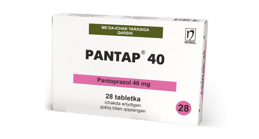 Pantap® 40mg Ichakda Eriydigan Qobiq Bilan Qoplangan Tabletkalar №28