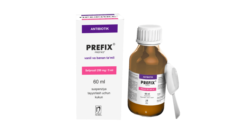 Prefix® 250mg/5ml 60ml Suspenziya Tayorlash Uchun Kukun