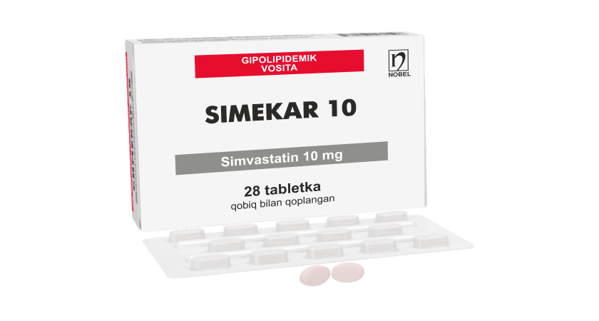 Simekar 10mg Qobiq Bilan Qoplangan Tabletkalar №28