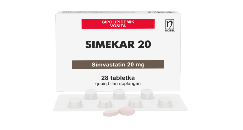 Simekar 20mg Qobiq Bilan Qoplangan Tabletkalar №28