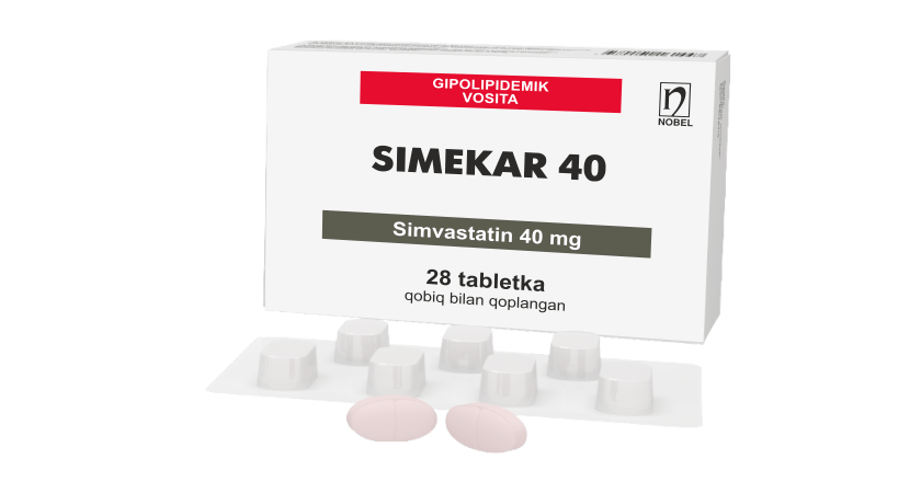 Simekar 40mg Qobiq Bilan Qoplangan Tabletkalar №28