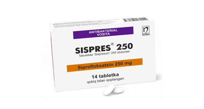 Sispres® 250mg Qobiq Bilan Qoplangan Tabletkalar №14