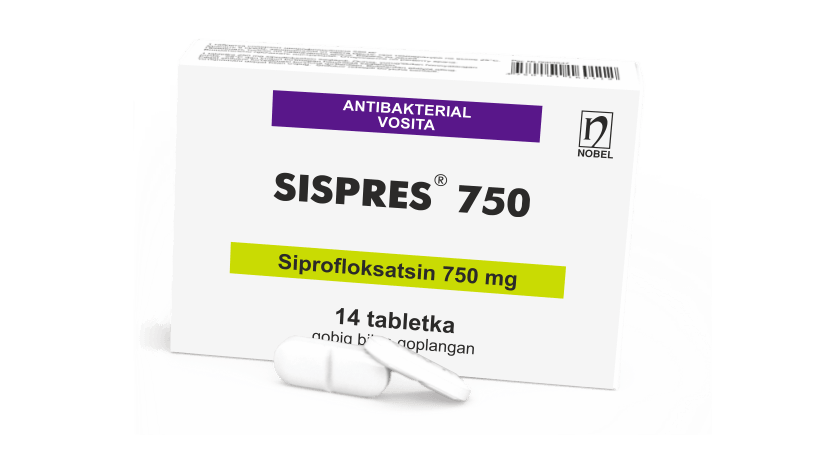 Sispres® 750mg Qobiq Bilan Qoplangan Tabletkalar №14