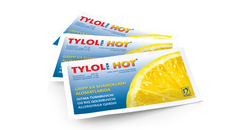 Tylol fen hot® 500mg/4mg/10mg Ichish Uchun Eritma Tayyorlashga Mo’ljallangan Kukun