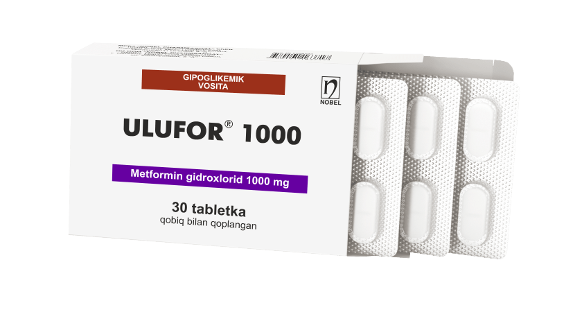 Ulufor® 1000mg Qobiq Bilan Qoplangan Tabletkalar №30