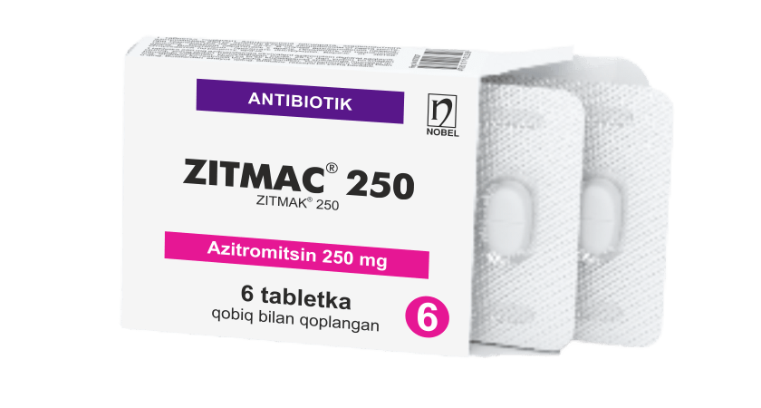 Zitmac® 500mg Qobiq Bilan Qoplangan Tabletkalar №6